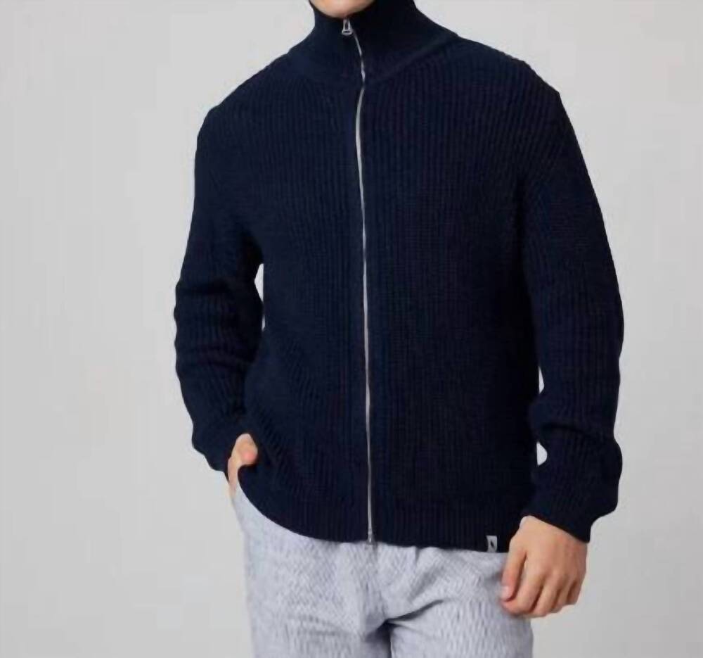 NEW PEREGRINE zip thru sweater in navy